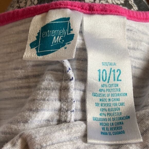 Extremely Me Blue White Striped Tank Girls 10/12 Ice Cream Cookie Graphic Top - Picture 4 of 4